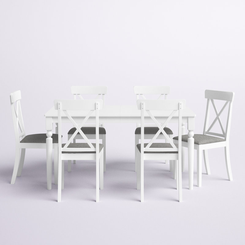 Arcuri 6 - Person Four Leg Dining Set, White