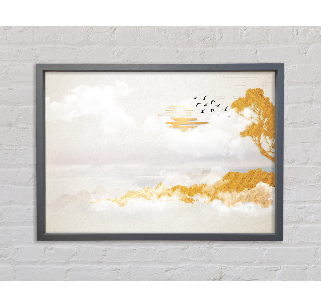 Orange Coast Tree Birds - Einzelne Bilderrahmen Kunstdrucke auf Leinwand