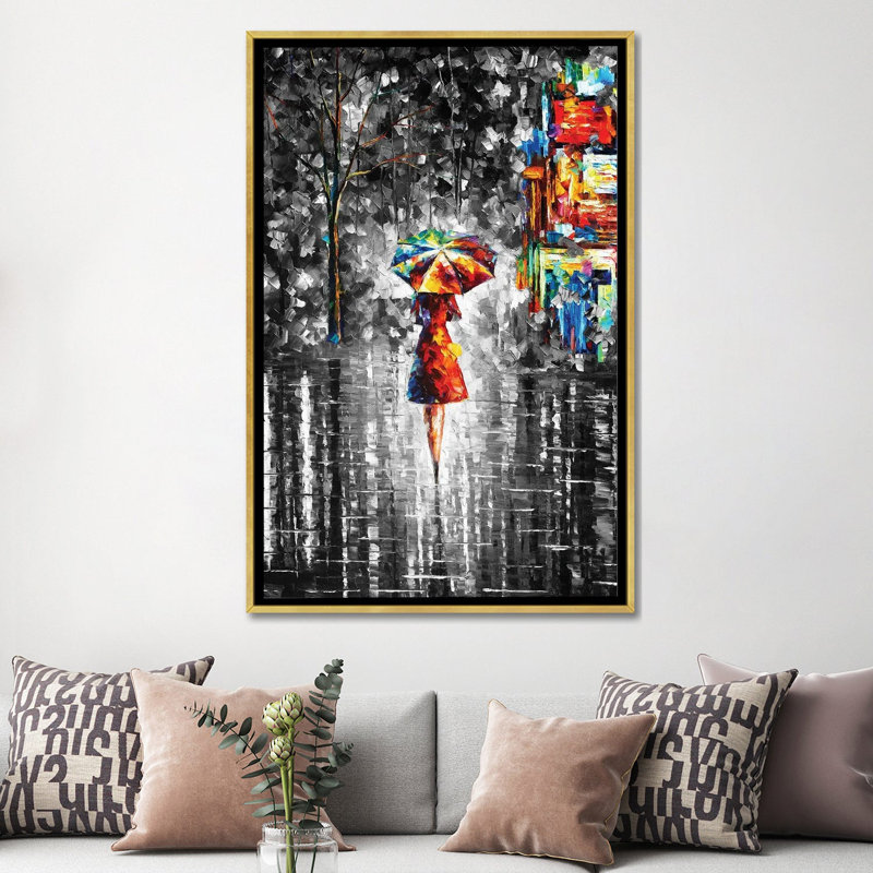 «Rain Princess B&W», reproduction d'art sur toile encadrée, H 60 po x l 40 po, Doré