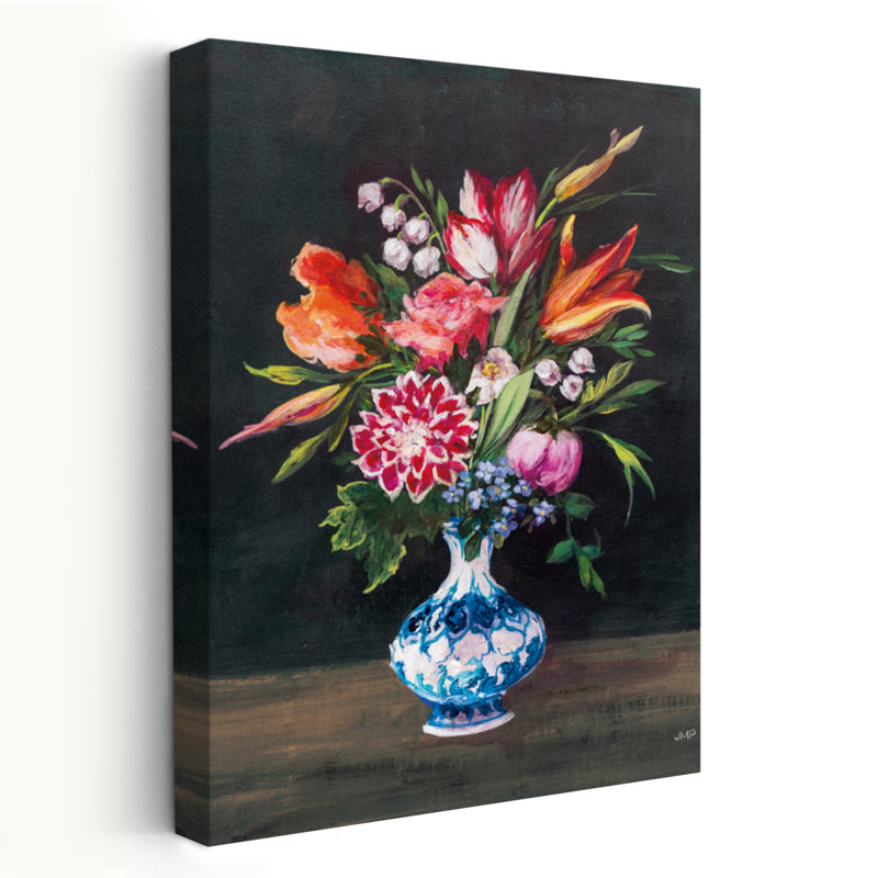«Black And Blossoms Masterful I Art», H 24 po x l 16 po