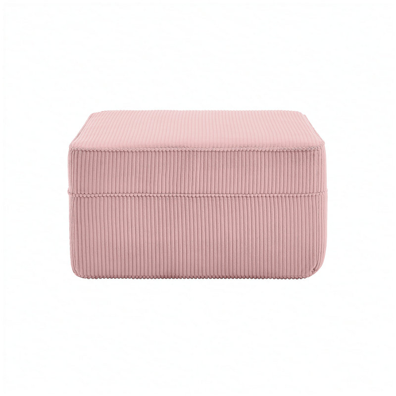 Martha Ottoman Corduroy -Pink, Pink