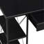 Bureau noir avec tablettes ouvertes et pour le bureau - rangement spacieux à 1 tiroir et 8 compartiments