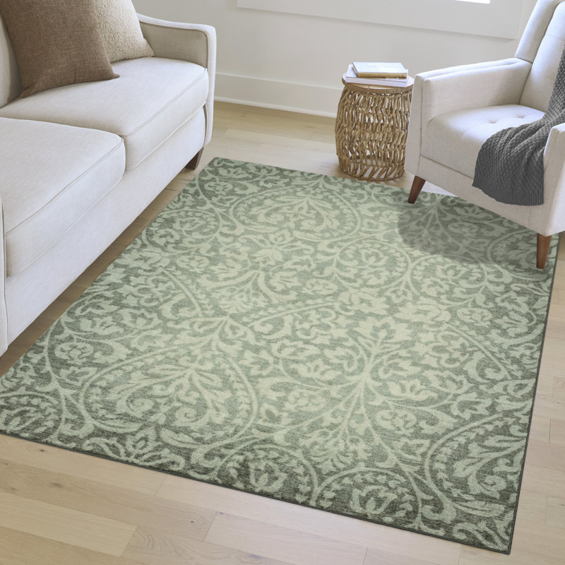 Exeter Washable Gray Accent Rug, Rectangle 5' x 7'
