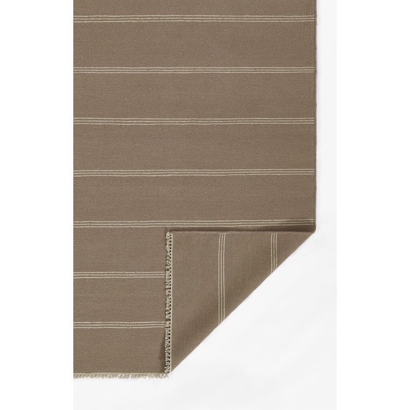 Hand Tufted Striped Area Rug in Brown, Rectangle 6'3" x 9'