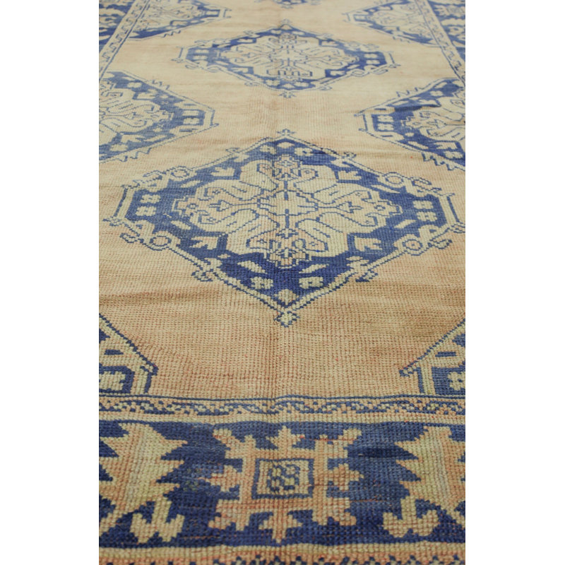 Vintage Turkish Konya Wool On Wool 4Ft9inx12ft4in Blush