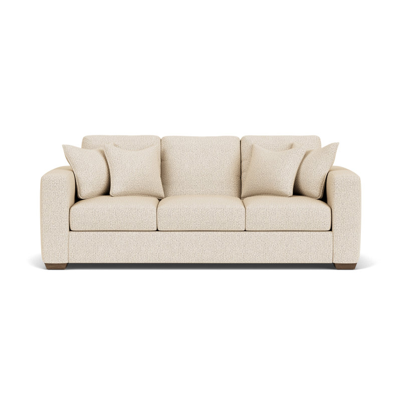 Canapé à accoudoirs carrés Anaiza, Polypropylène / oléfine beige clair, 37" H x 92" W x 41" D