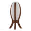 Lampe de bureau en bois de noyer et verre givré
