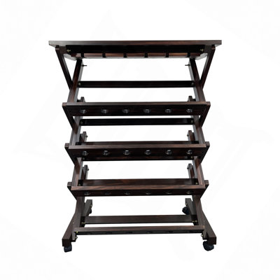 Support à vin en pin avec roulettes, capacité de rangement de 26 bouteilles, présentoir autoportant avec porte-verre, noyer, 29,92 po x 15,75 po x 40 po