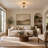 16.5" Glass Semi Flush Mount Ceiling Light