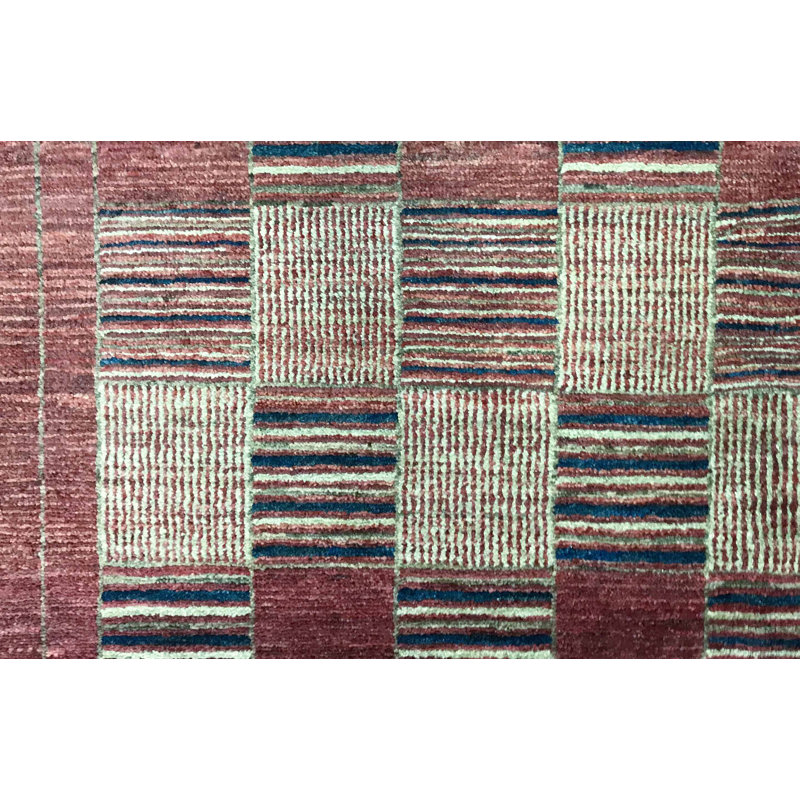 Hand-Knotted High-Quality Red and Blue Area Rug