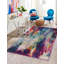 Tapis rose / noir / gris à motif abstrait Quinlin-1785189466