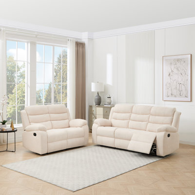 2 Piece Linen Reclining Living Room Set