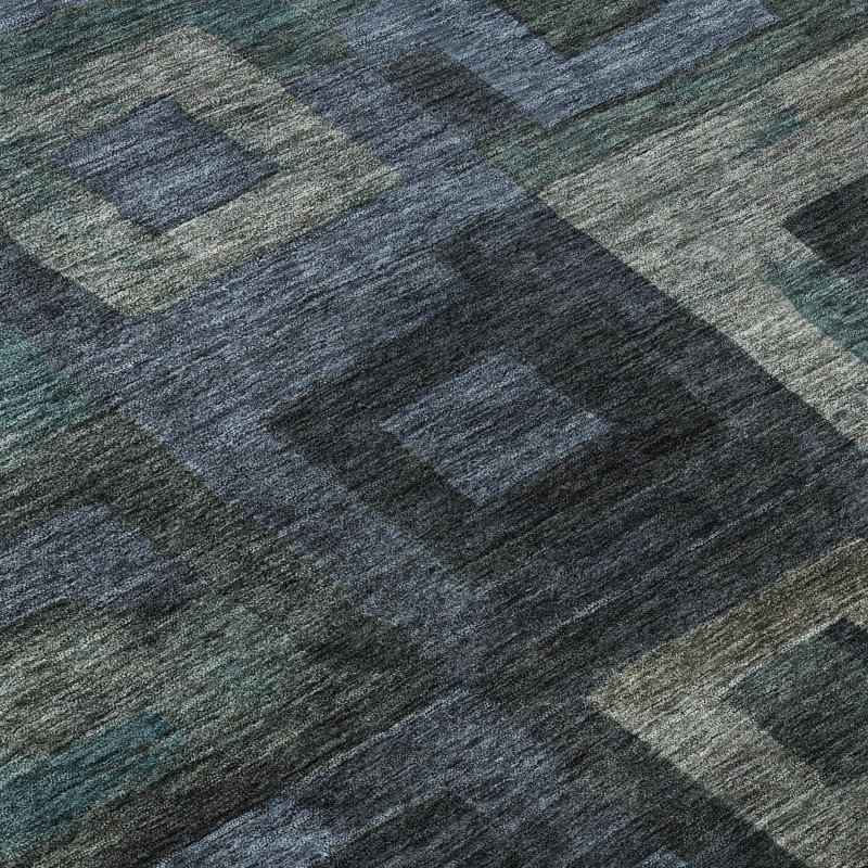 Premium Machine Washable Ducote AMF1142 Geometric Rug, Rectangle 8' x 10'