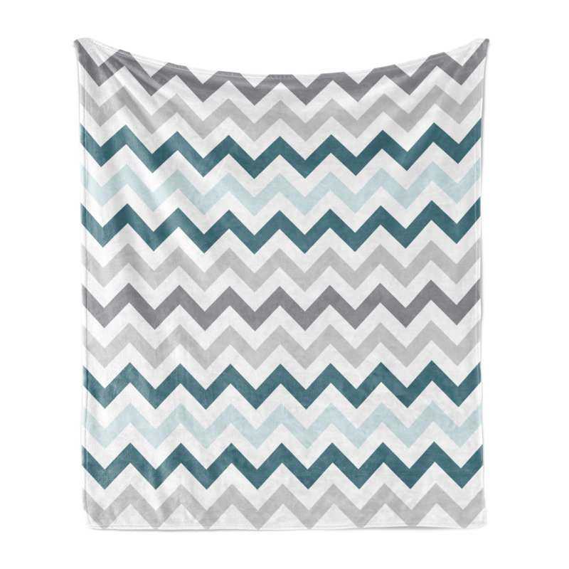 Hand Woven Throw Blanket, 70" x 90", Blue/Gray