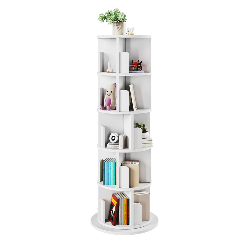 Bibliothèque rotative, bibliothèque rotative à 360 ° pour petits espaces, bibliothèque d'angle pour chambre à coucher, salon, salle d'étude