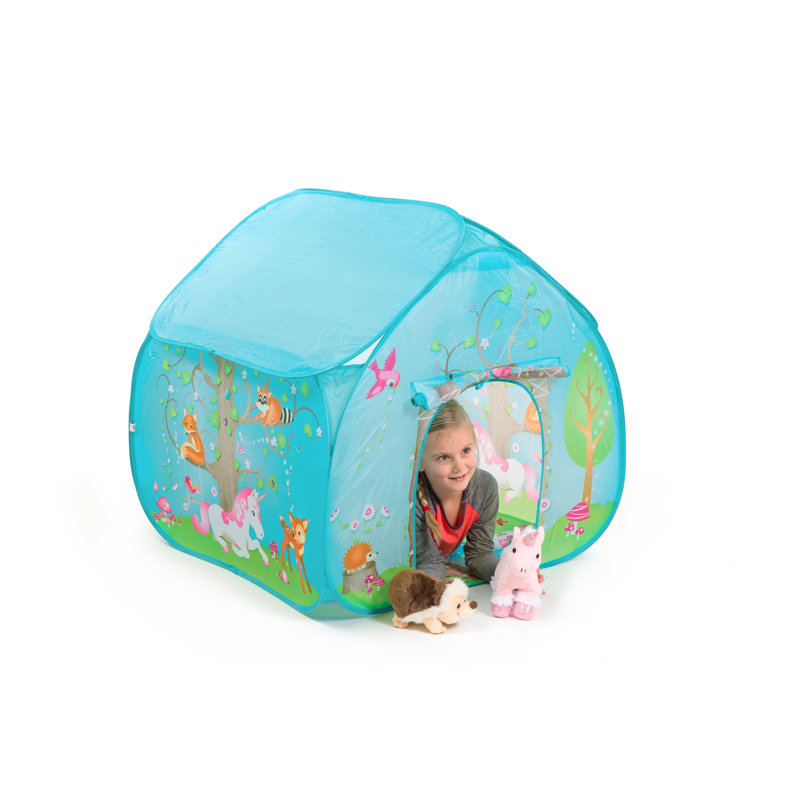 Enchanted Forest Blue Polyester Play Tent with Mat