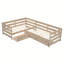 Lit plateforme simple en forme de L avec trois tiroirs de rangement-61184593