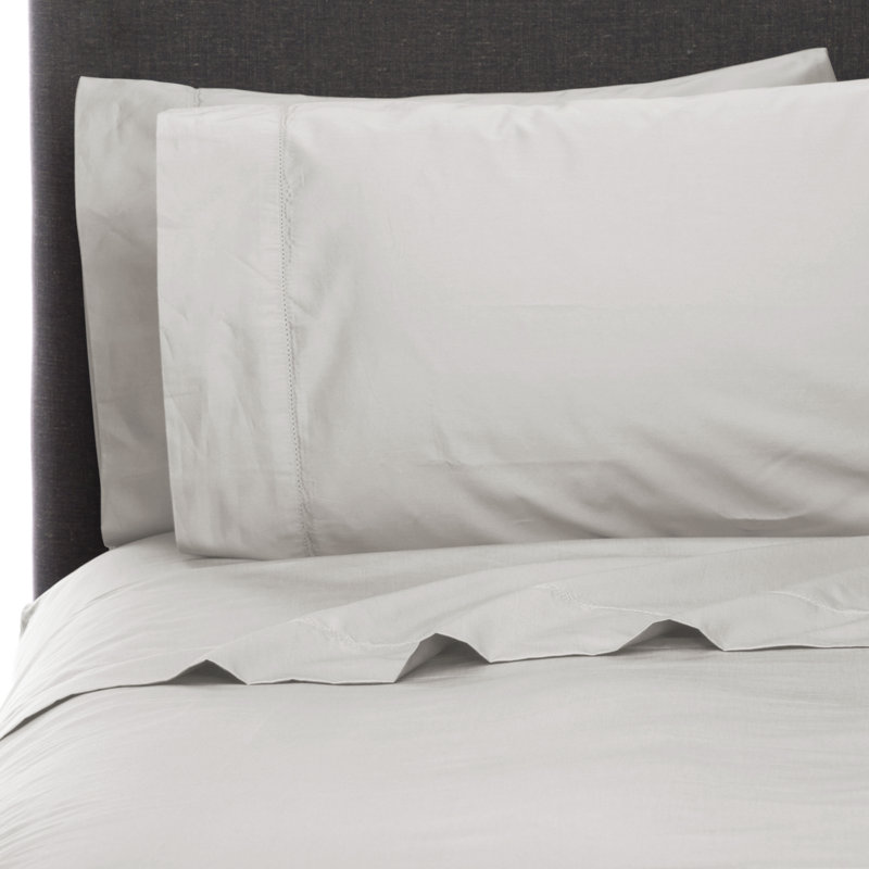 Barbe Sheet Set, Twin Sheet Set + Fitted Sheet + 1 Pillowcase, White