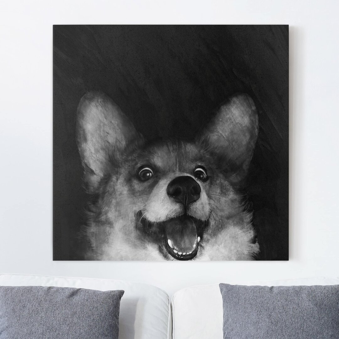 Leinwandbild Illustration Hund Corgi