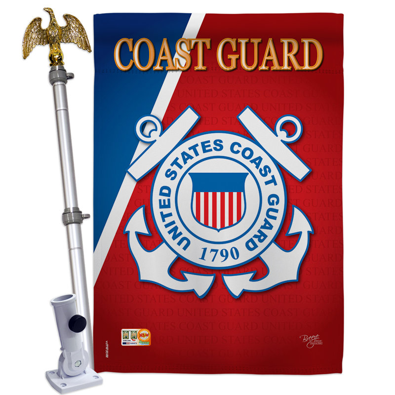 « coast guard », décoration de polyester de 2 côtés 40 x 28 po ensemble de drapeau