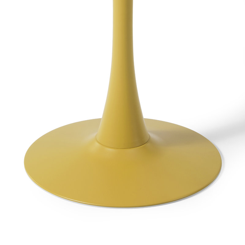2-Person Outdoor Round Dining Set, Yellow, 28.5" H x 23.5" W x 23.5" D, 2