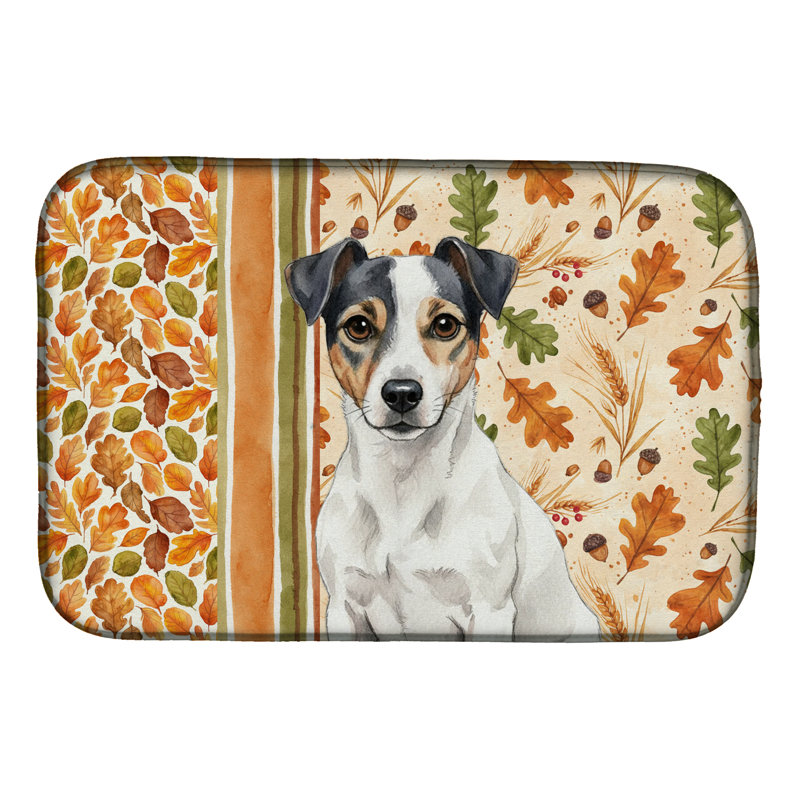 Jack Russell Terrier Heirloom Fall Dish Drying Mat