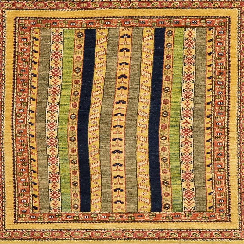 Striped Indoor Rug, Square 5'