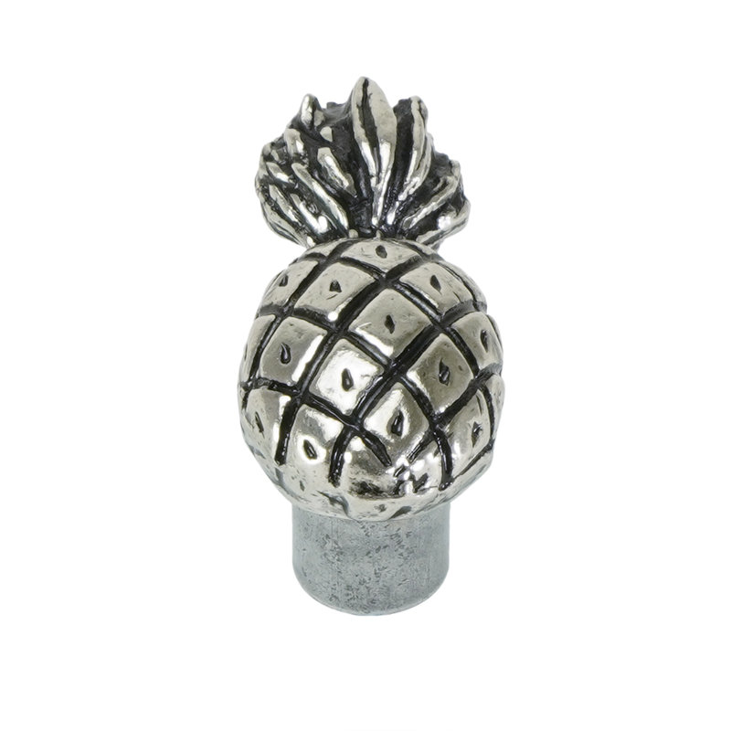 Tropical pineapple knob in Antique Brass, Silver