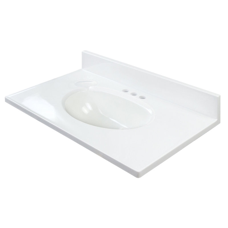 Plateau de meuble-lavabo simple 19 po, blanc