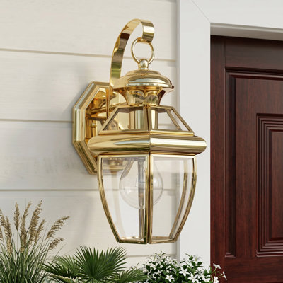 Newbury 1-Light Polished Brass Outdoor Wall Lantern