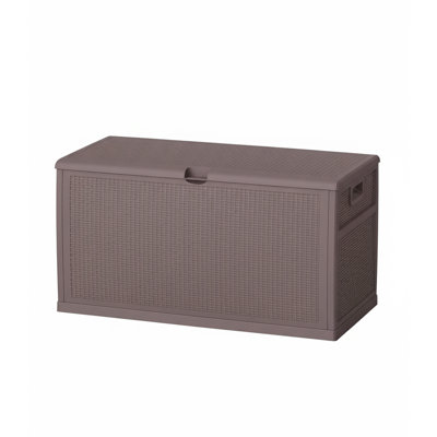 100 Gallon Outdoor Waterproof Resin Deck Box with Lockable Design for Patio Cushions, Pool Accessories