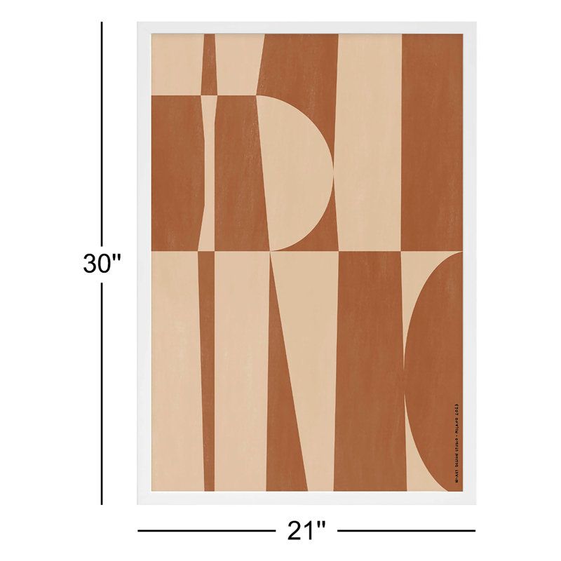 " Hues Of Geometry " by Romina Gadler 2 - Pieces on, White Paper Framed, 30" H x 21" W