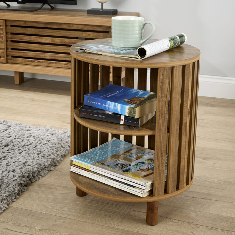 Luna Tier Round Open Shelf End Table