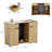 53.2"W Sideboard Buffet Table Coffee Bar Cabinet with Fridge Space