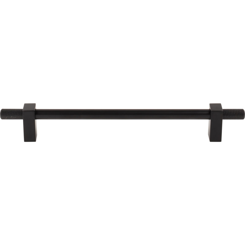 Larkin 4 Knurled Ends Bar Pull, 6 5/16", Matte Black