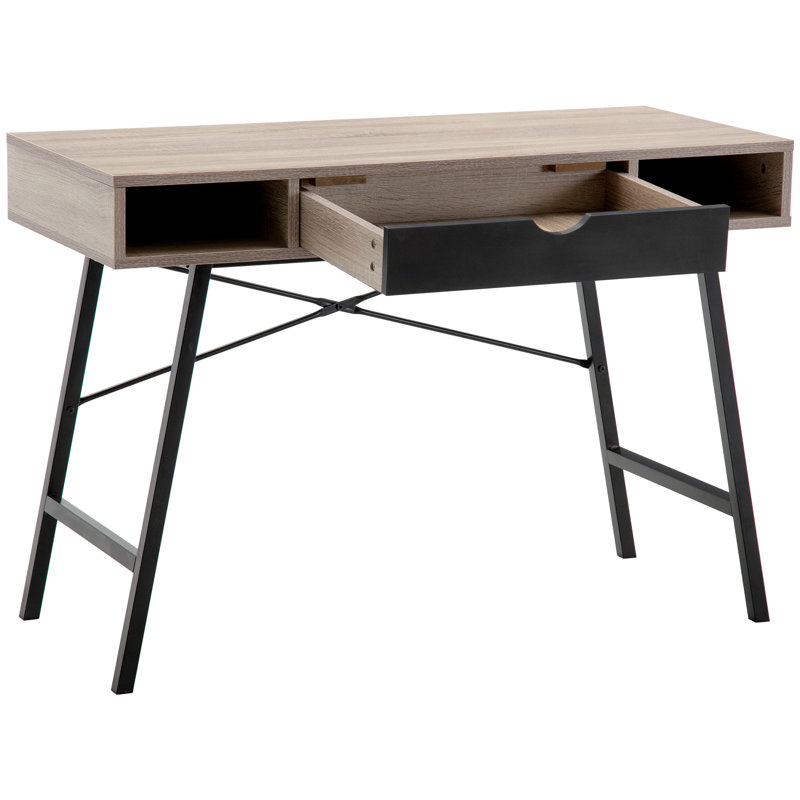 Coova Rectangle 110cm L Training Table, Oak/Black, Black