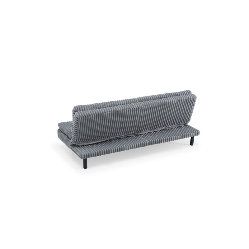 Beige Corduroy Pillow Top Futon, Light Gray Corduroy