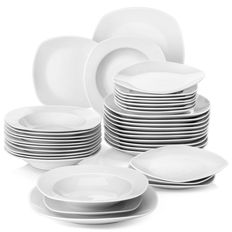 Piece Porcelain China Dinnerware Set - Service for 12