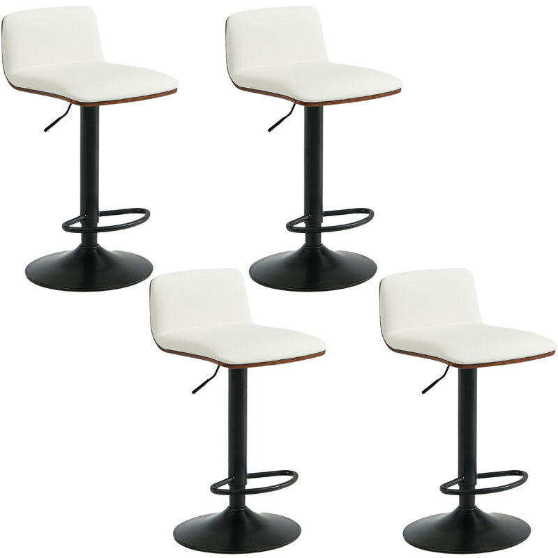 Tabouret de bar pivotant à hauteur réglable Modern, Blanc, 4