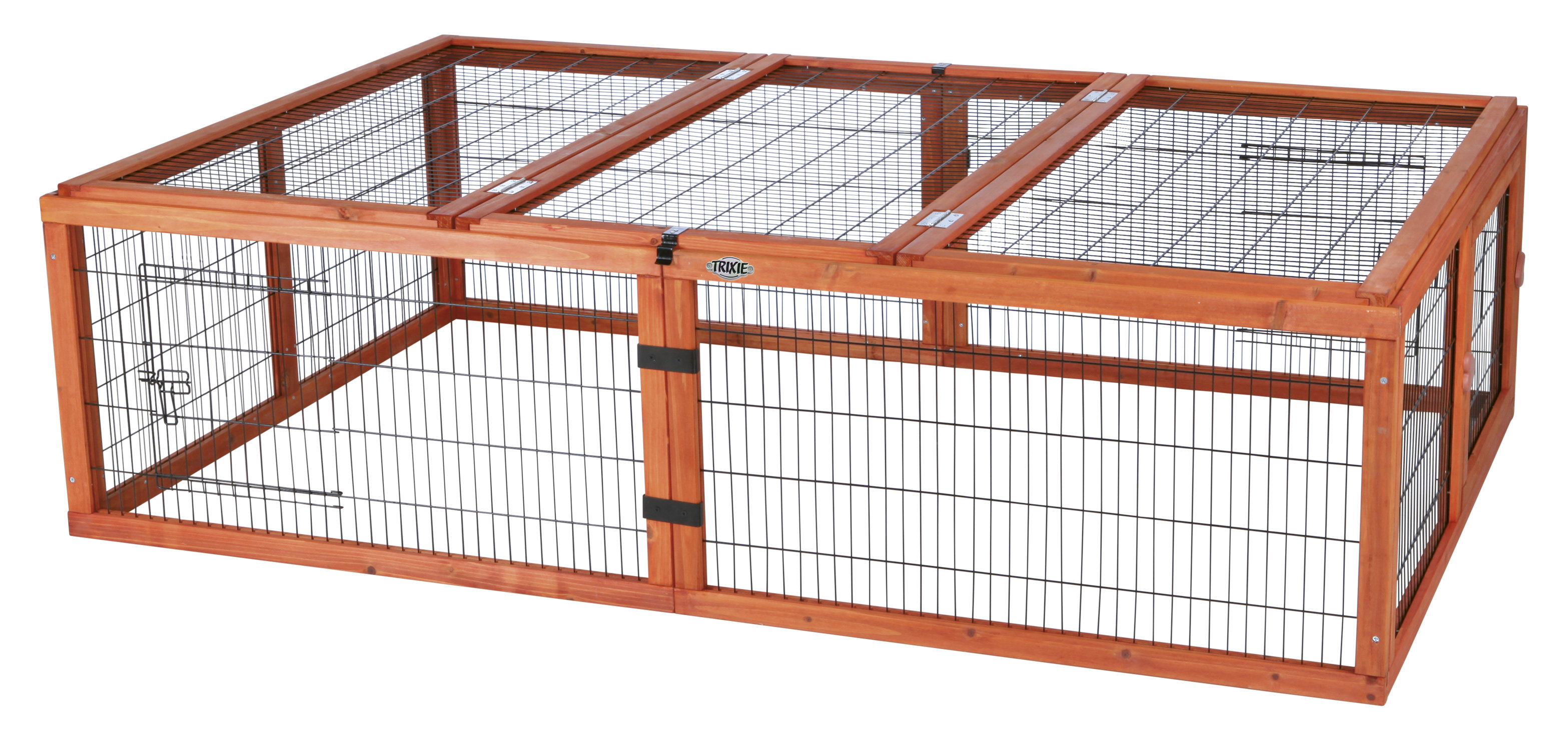 TRIXIE natura Rabbit Enclosed Outdoor Run, Wood and Wire, for Rabbits