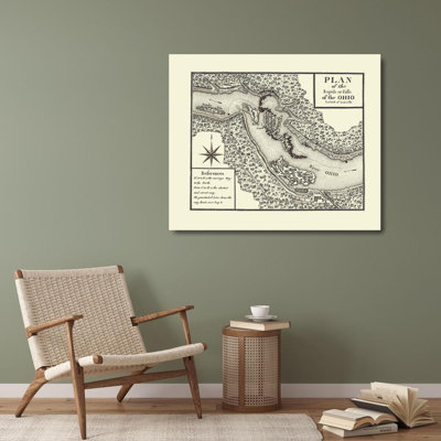 "Breakwater Bay", reproduction d'art sur toile tendue par la galerie Ohio: Rapids de la rivière Ohio, Fort Louisville - 1796 KYOH0001