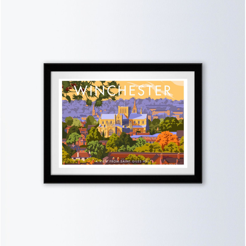 Winchester 3 by Stephen Millership - Print, 33.5cm H x 43.5cm W x 2.2cm D, Black