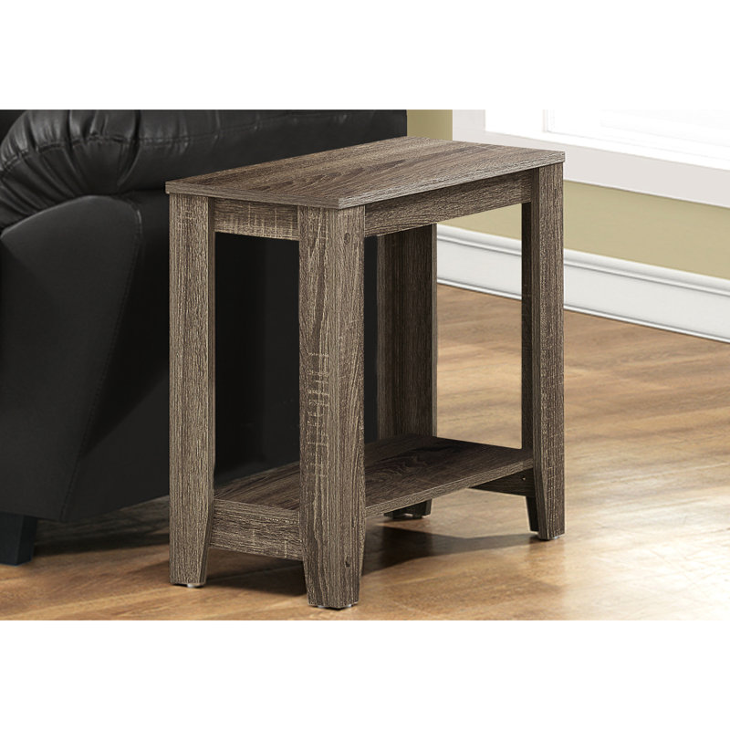 Bedroom Accent Table - Taupe Laminate With Shelf Transitional Den Construction
