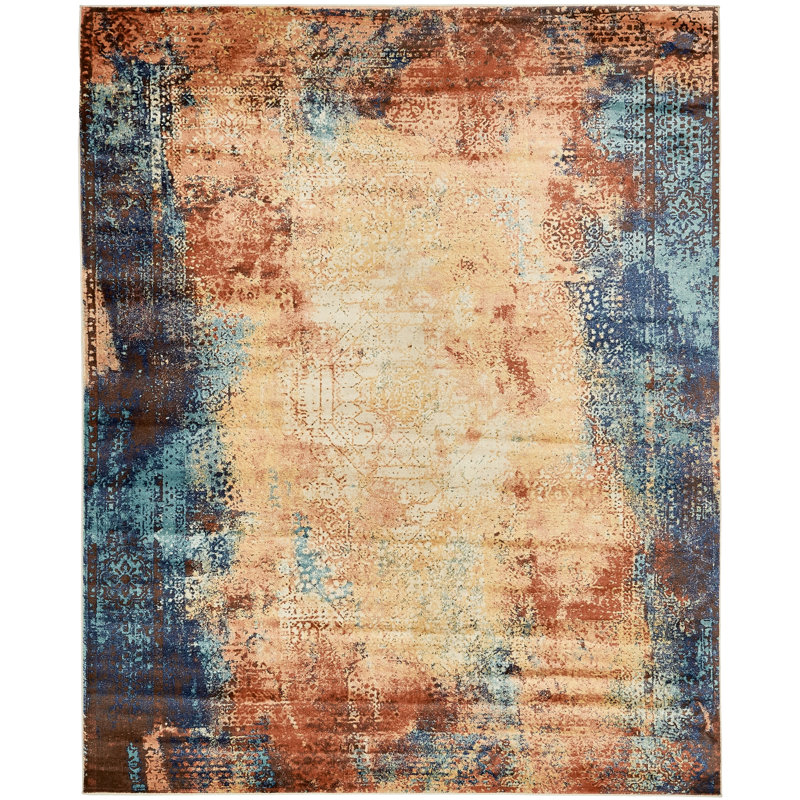 Brantlie Abstract Multicolor Area Rug, Rectangle 8' x 10'