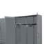 Grand lit hydraulique gris pour une utilisation efficace de l'espace