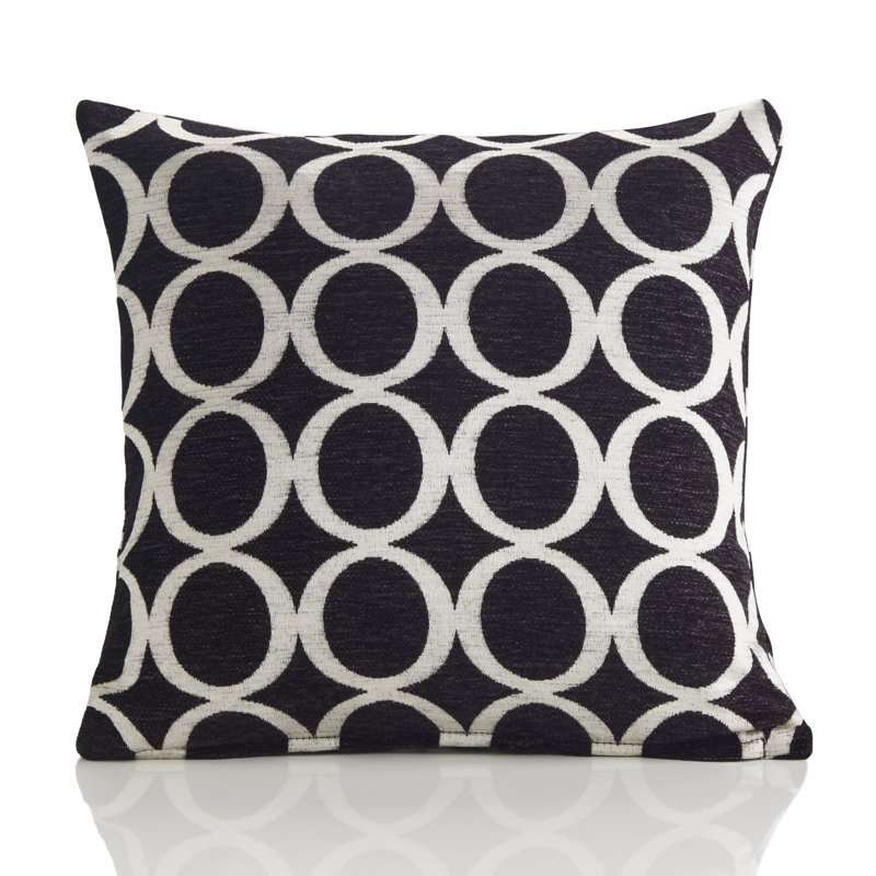 Broward Oh Cushion Cover, 45 x 45cm, Black, Polyester/Polyfill