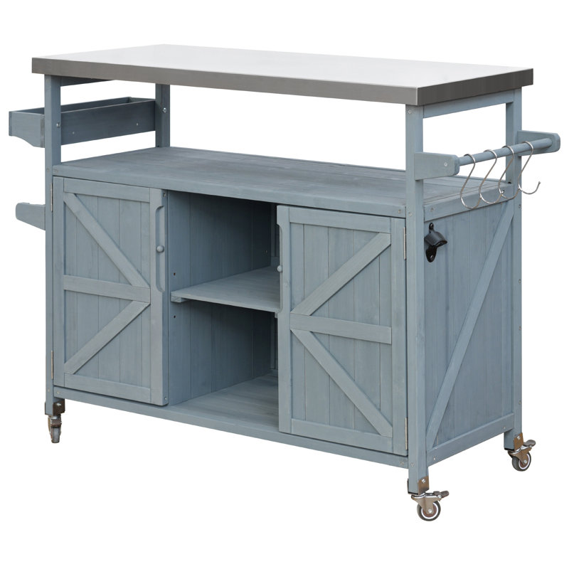 Îlot de cuisine extérieur, Bleu