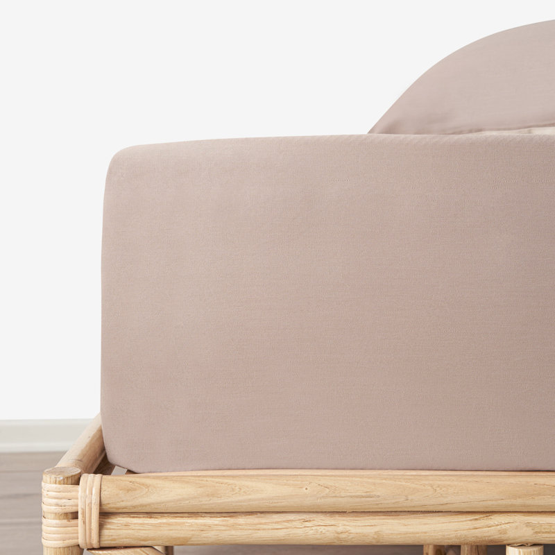 Brooklands Sateen Plain Weave Fitted Sheet, Double, Powder Pink