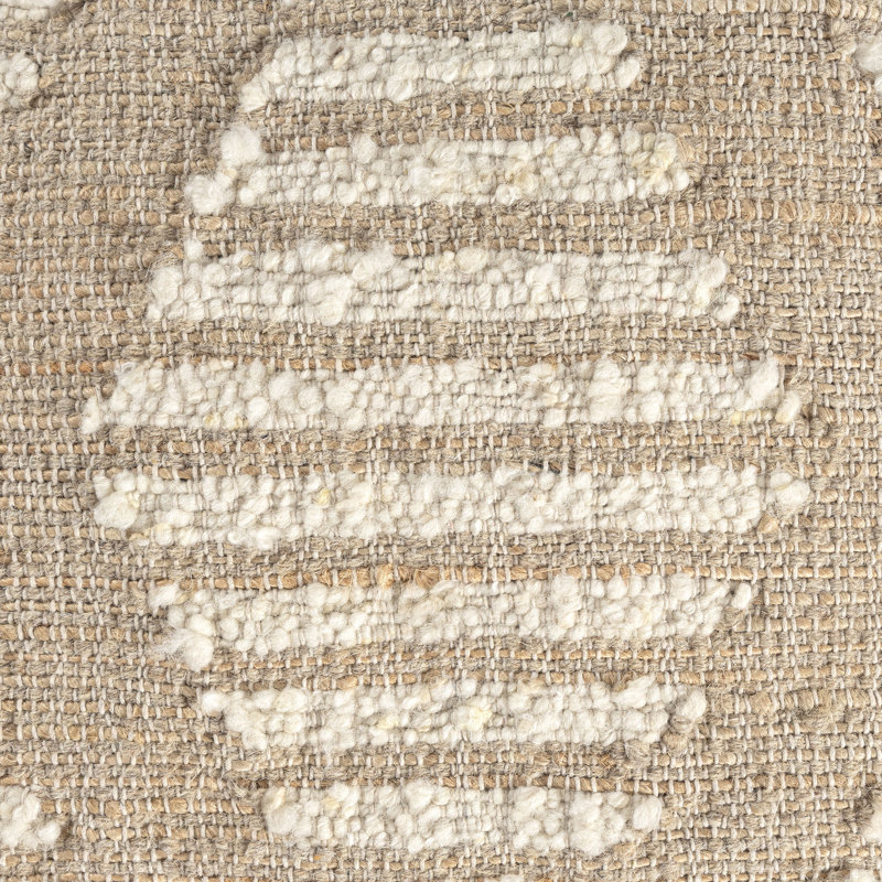 Repose-pieds cubique naturel / ivoire en mélange de jute tissé à la main