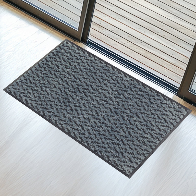 Tapis de porte lavable écologique Eco Revive Denim, Bleu, noir